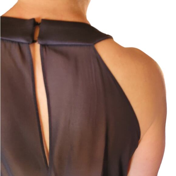 Thalia Sodi Sequin Cocktail Mini Dress Rhinestone Halter Black Blue Party Glam - Picture 7 of 11